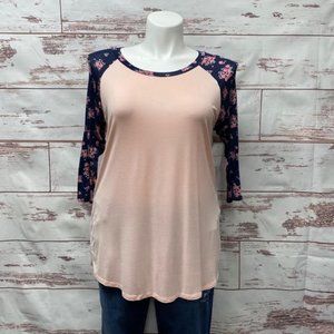 Plus Floral 3/4 Sleeve Top Size 3X NWT